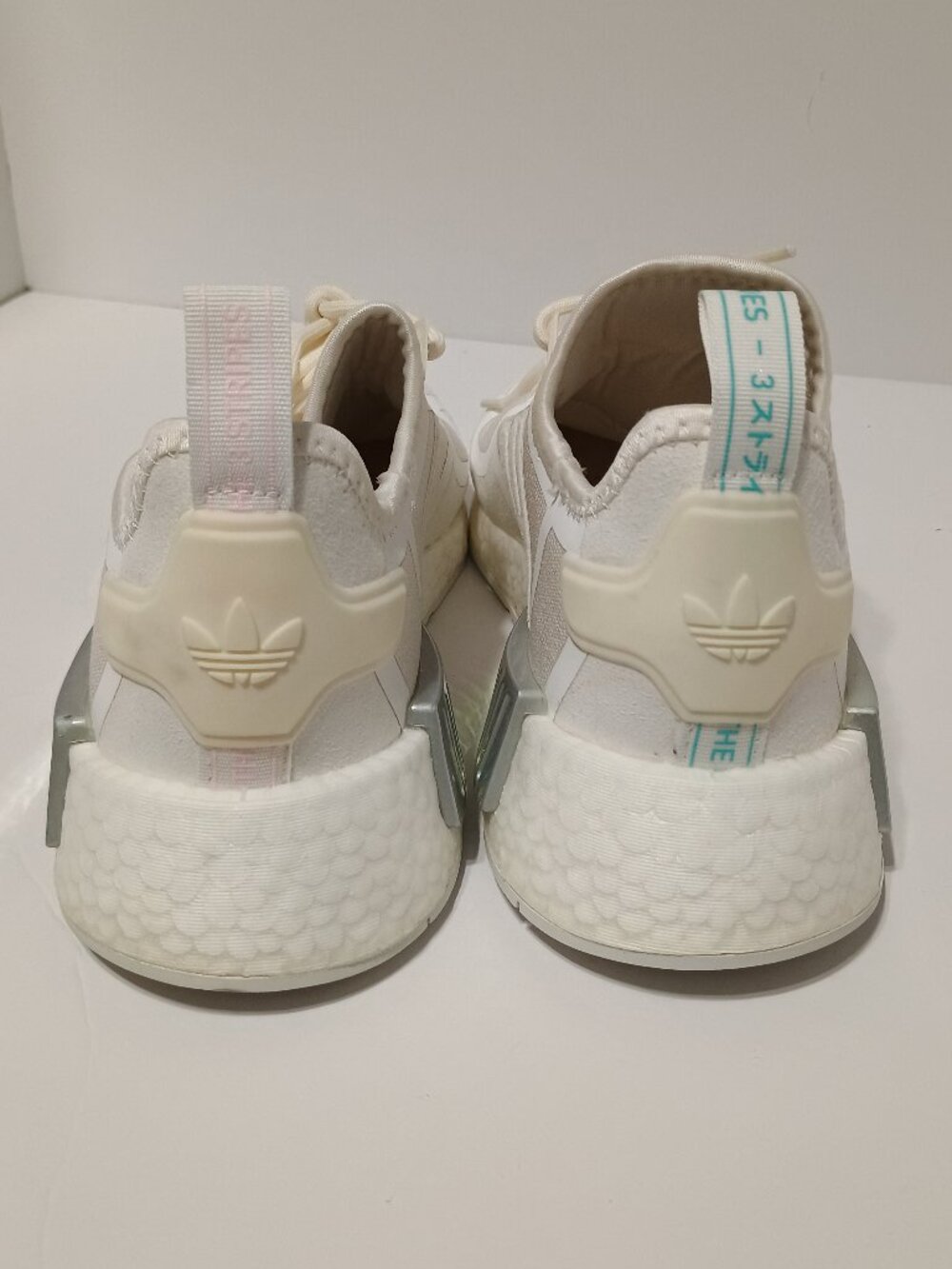 Adidas Originals NMD_R1 White Cream Iridescent Boost Sneakers Shoes M 6.5 W 7.5 - Picture 4 of 10